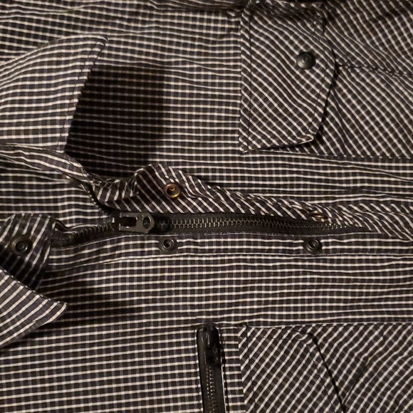 7 Diamonds Men's Black/White Plaid Button Down, Zip Down Long Sleeve - Large - Picture 5 of 9